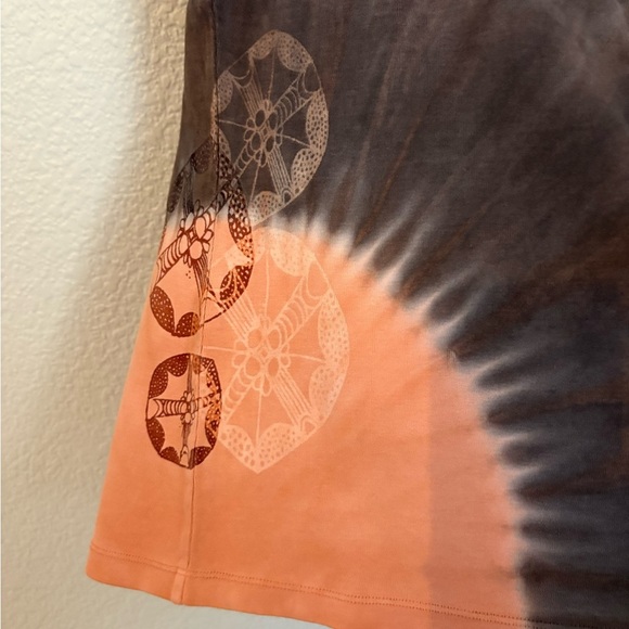 Royal Robbin’s Brown Pink Tie Dye Dream Catcher Art to Wear Women Large NWT - Picture 3 of 6